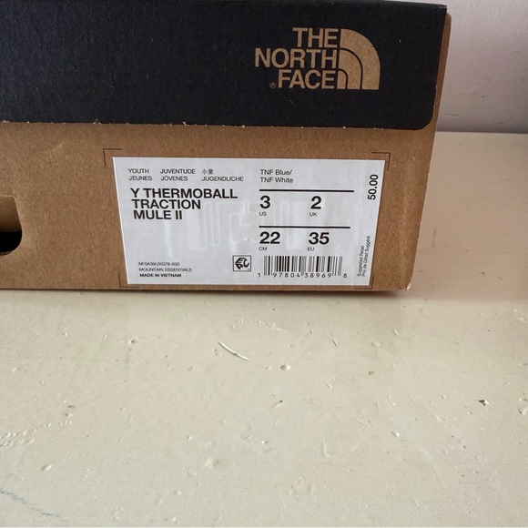 The North Face NWT Thermoball Traction Mules II TNF Blue Youth Size 3 - Picture 7 of 7